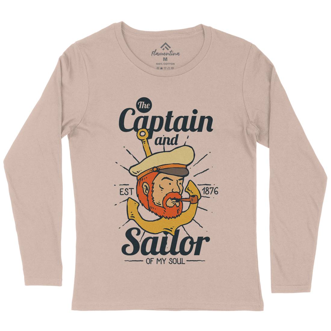 Captain And Sailor Womens Long Sleeve T-Shirt Navy C788