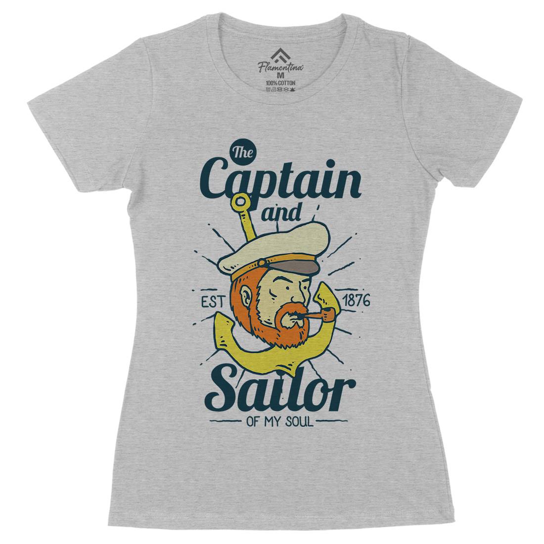 Captain And Sailor Womens Organic Crew Neck T-Shirt Navy C788