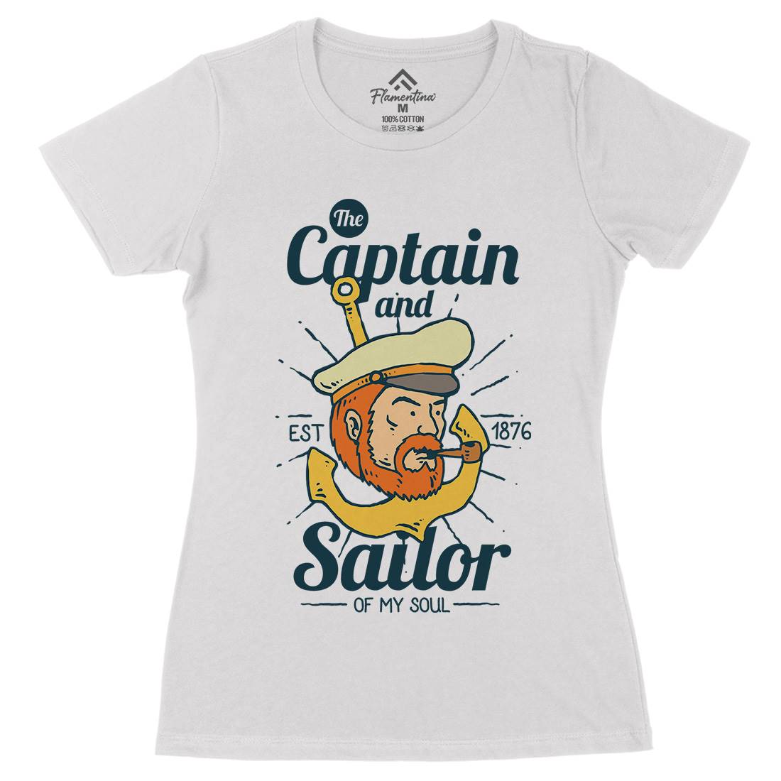 Captain And Sailor Womens Organic Crew Neck T-Shirt Navy C788