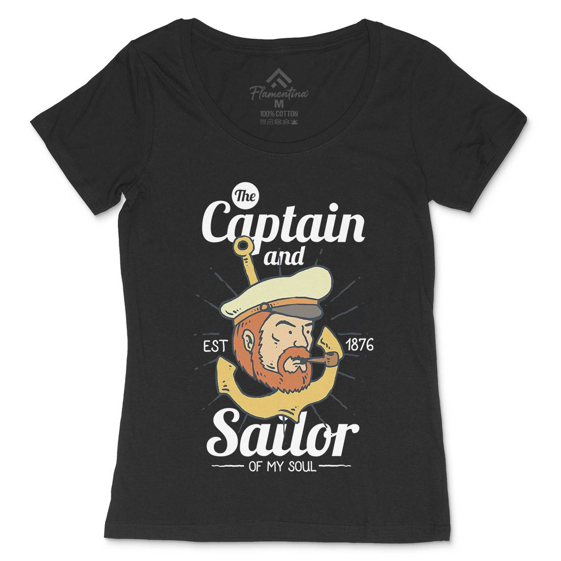 Captain And Sailor Womens Scoop Neck T-Shirt Navy C788