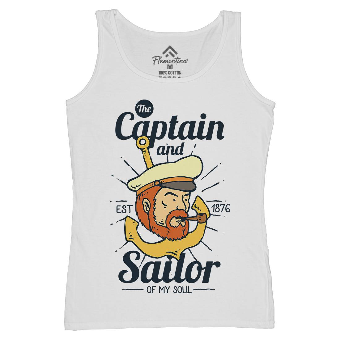 Captain And Sailor Womens Organic Tank Top Vest Navy C788
