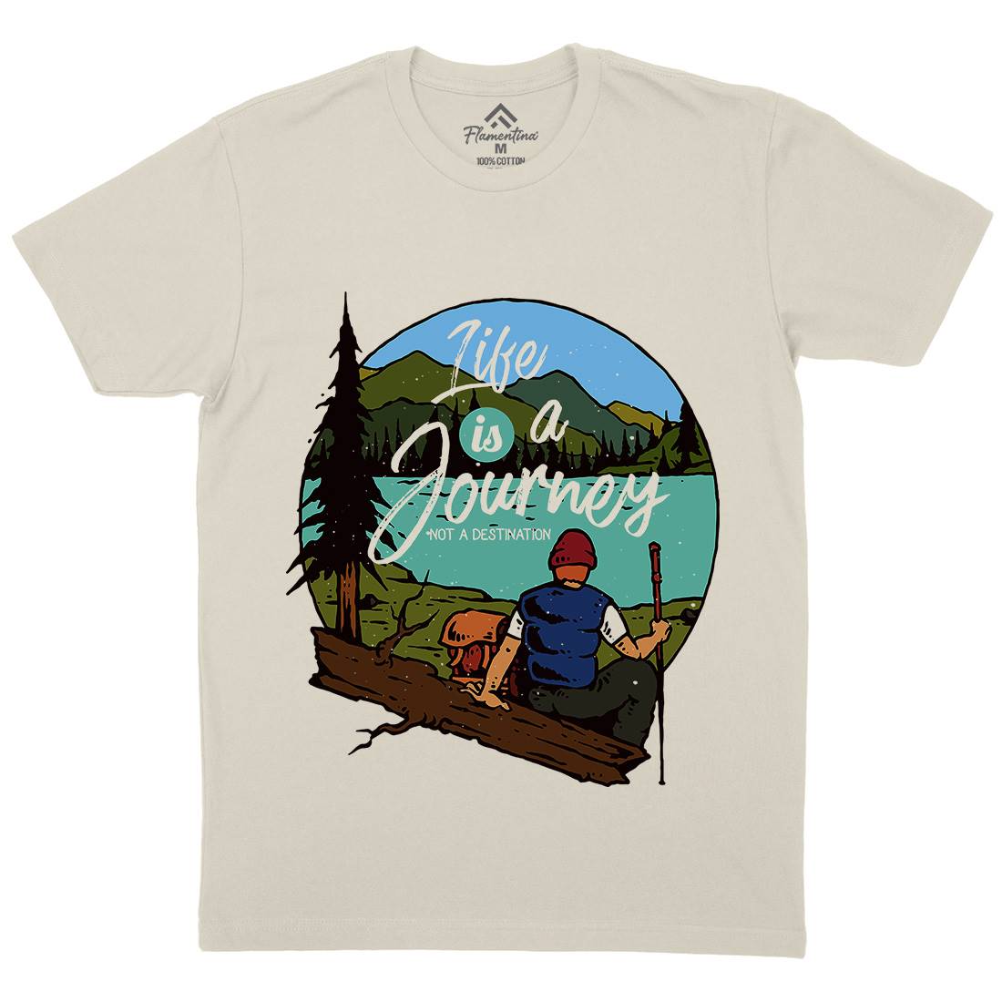 The Journey Mens Organic Crew Neck T-Shirt Nature C789