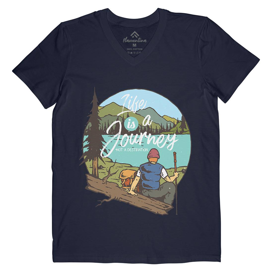 The Journey Mens Organic V-Neck T-Shirt Nature C789