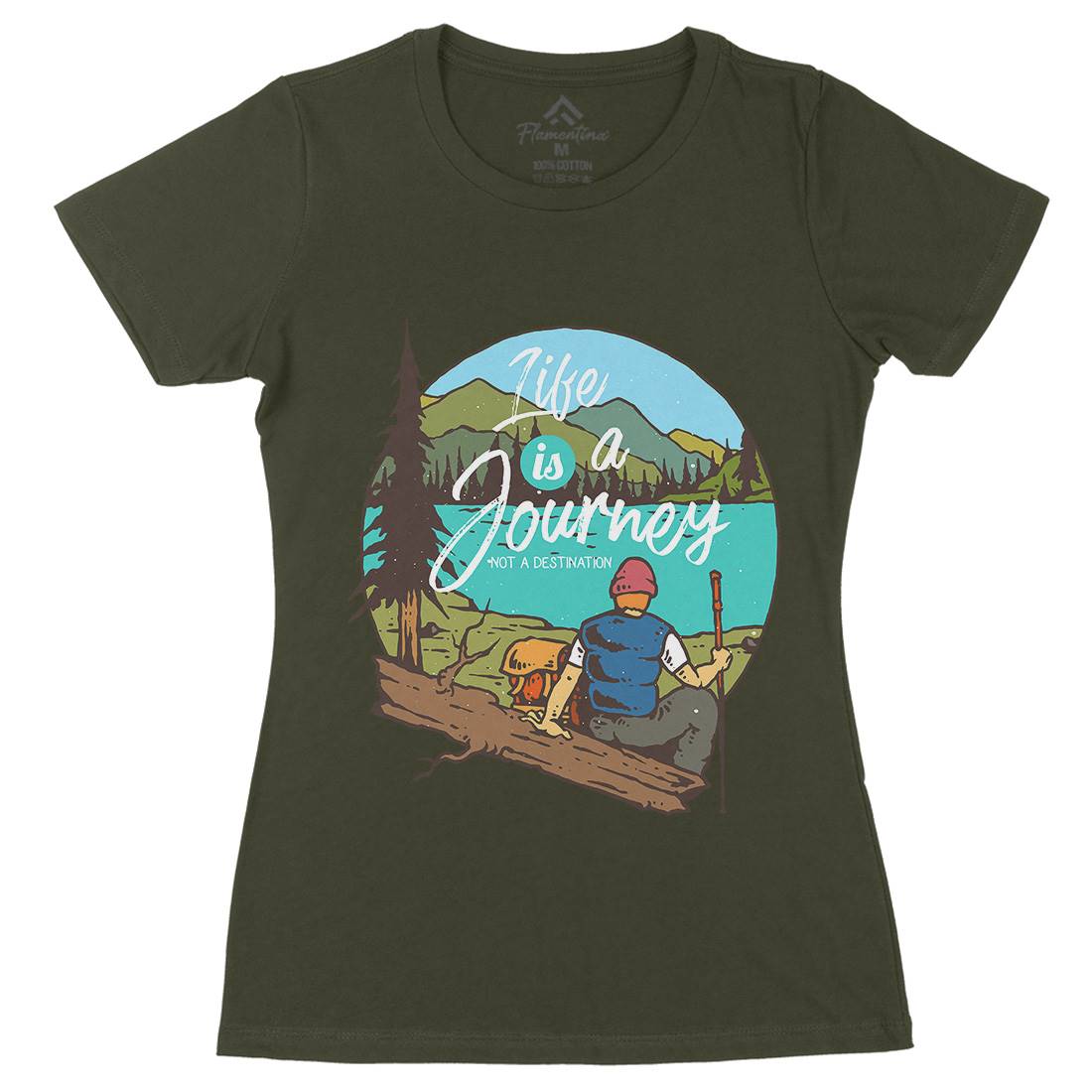 The Journey Womens Organic Crew Neck T-Shirt Nature C789