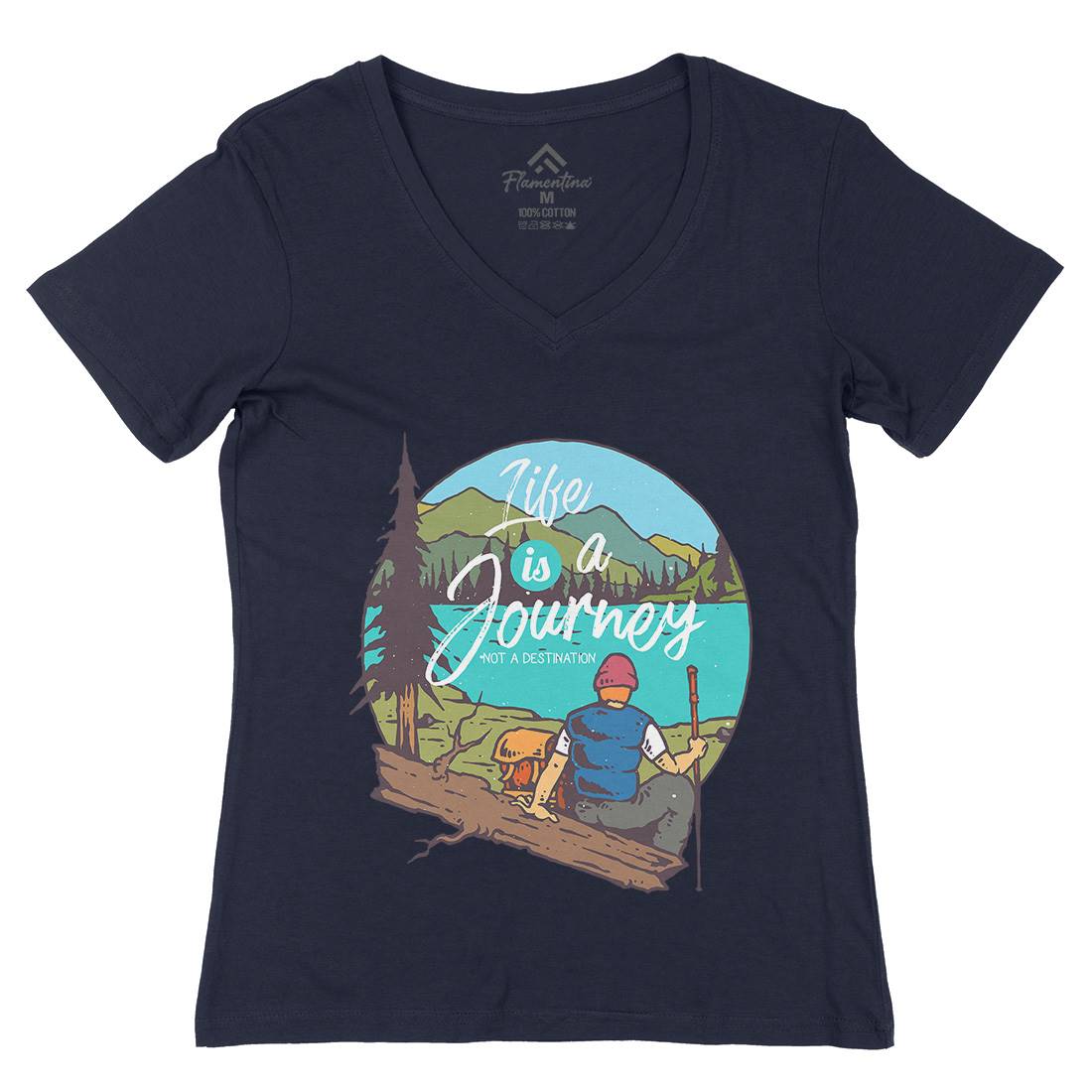 The Journey Womens Organic V-Neck T-Shirt Nature C789