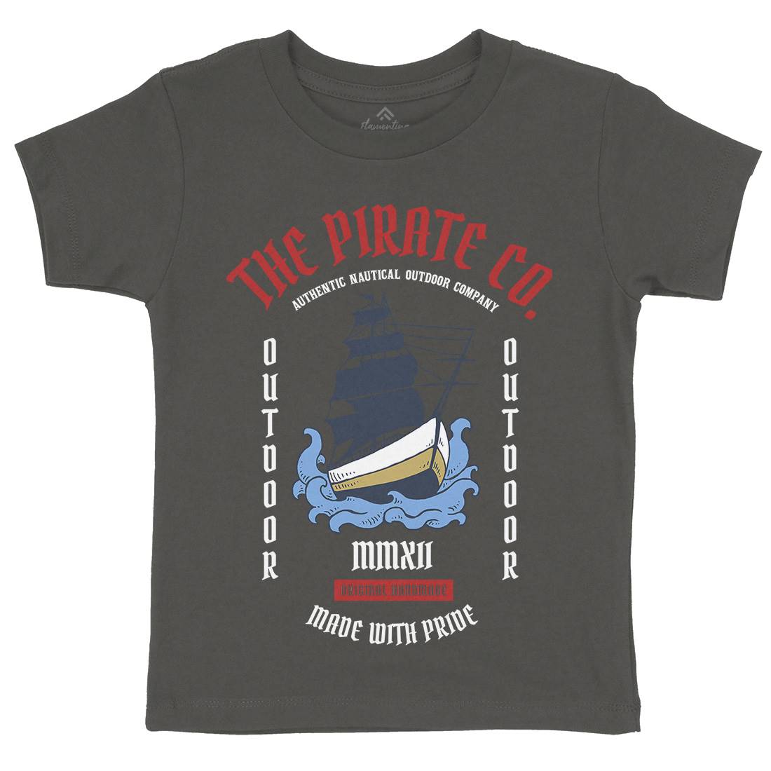 The Ship Kids Organic Crew Neck T-Shirt Navy C790