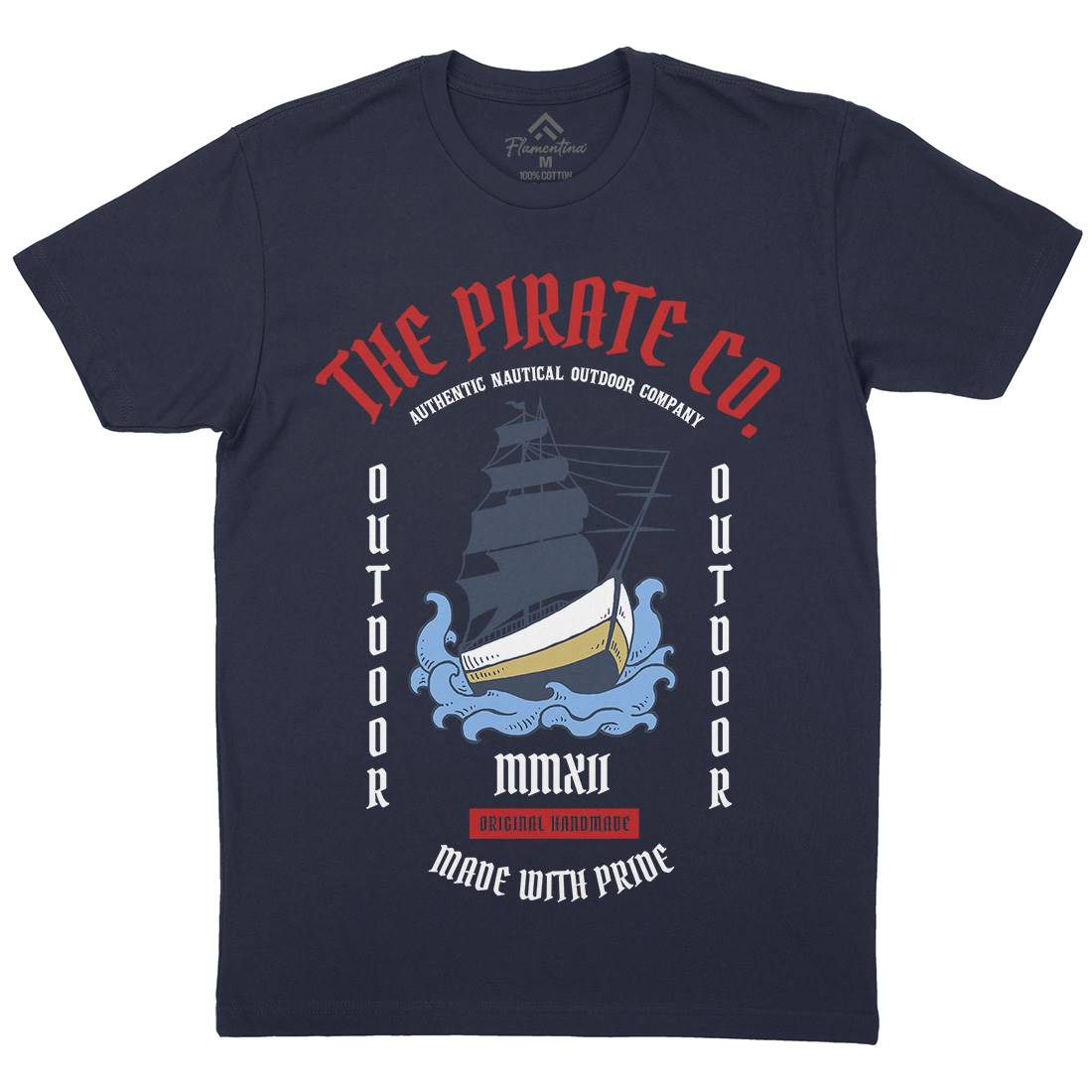 The Ship Mens Crew Neck T-Shirt Navy C790