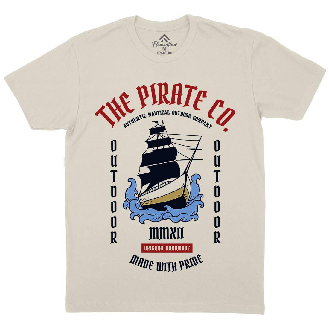 The Ship Mens Organic Crew Neck T-Shirt Navy C790