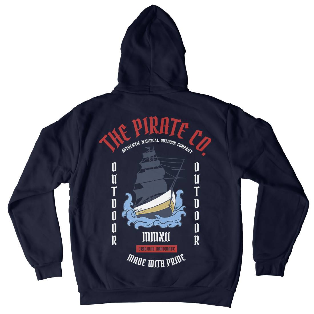 The Ship Mens Hoodie With Pocket Navy C790