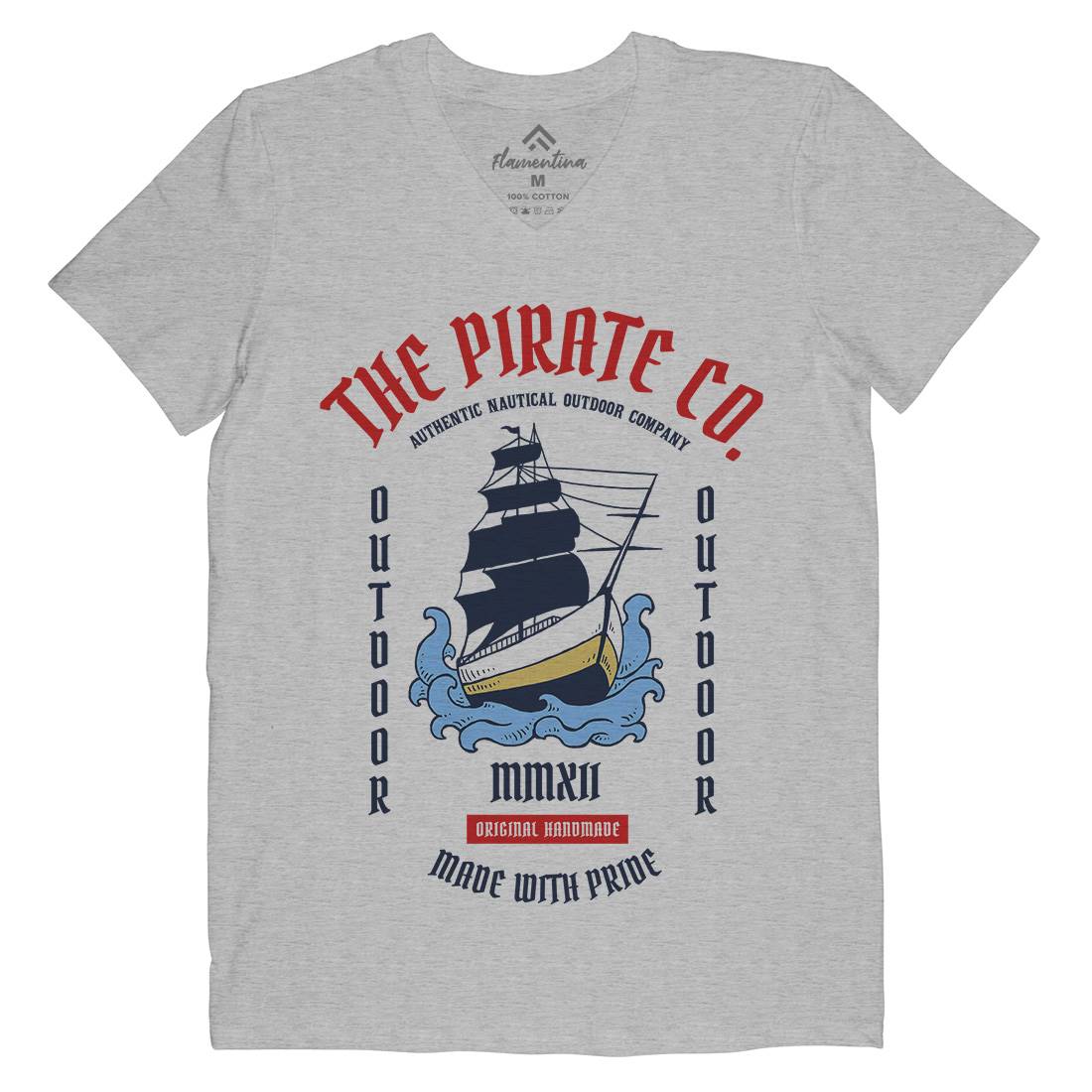 The Ship Mens V-Neck T-Shirt Navy C790
