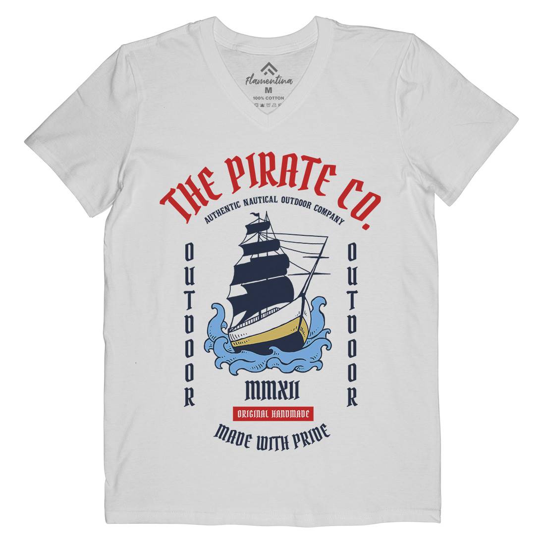 The Ship Mens V-Neck T-Shirt Navy C790