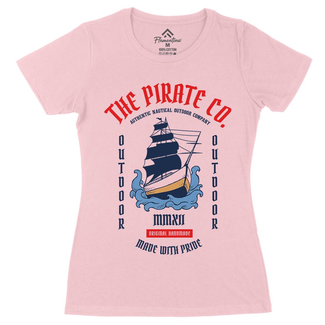 The Ship Womens Organic Crew Neck T-Shirt Navy C790