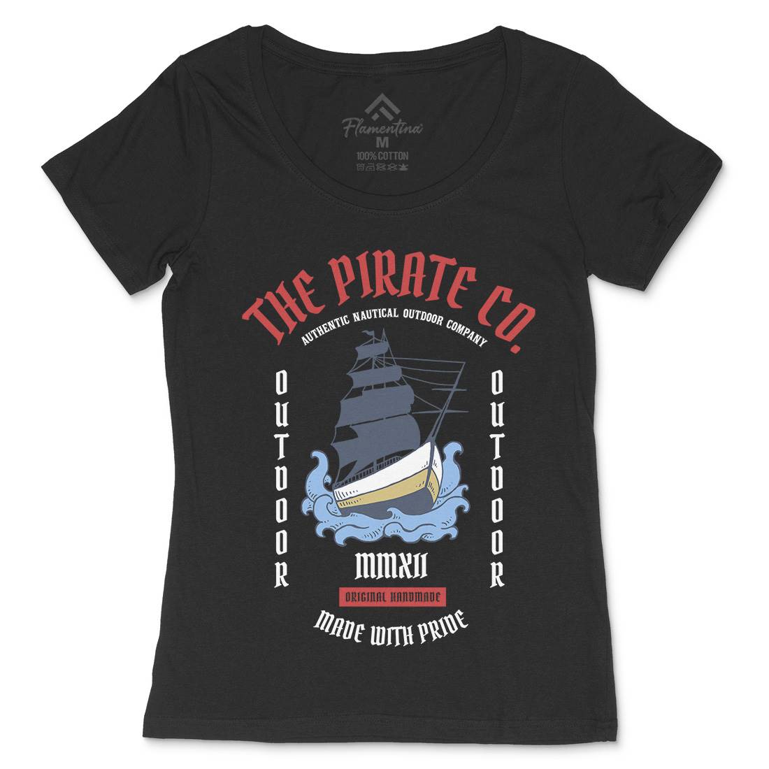 The Ship Womens Scoop Neck T-Shirt Navy C790