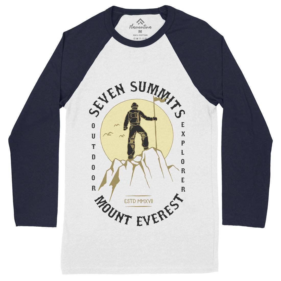 The Summit Mens Long Sleeve Baseball T-Shirt Nature C791