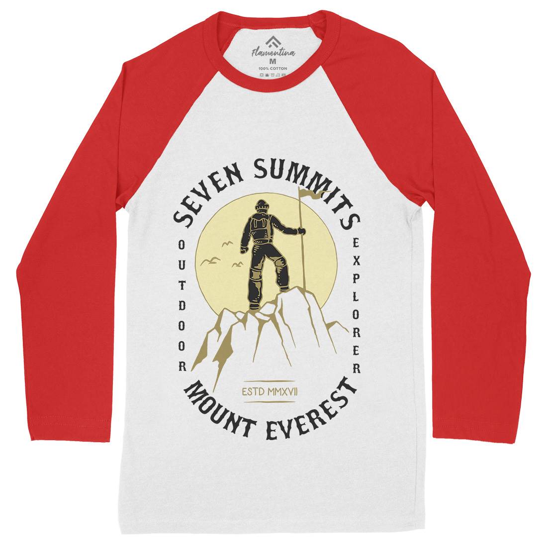 The Summit Mens Long Sleeve Baseball T-Shirt Nature C791