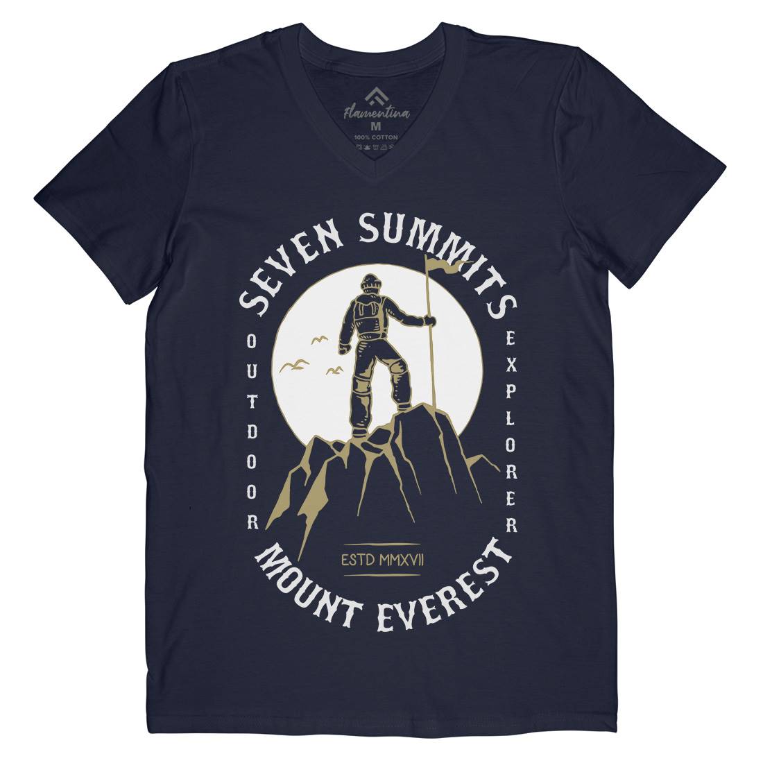 The Summit Mens Organic V-Neck T-Shirt Nature C791
