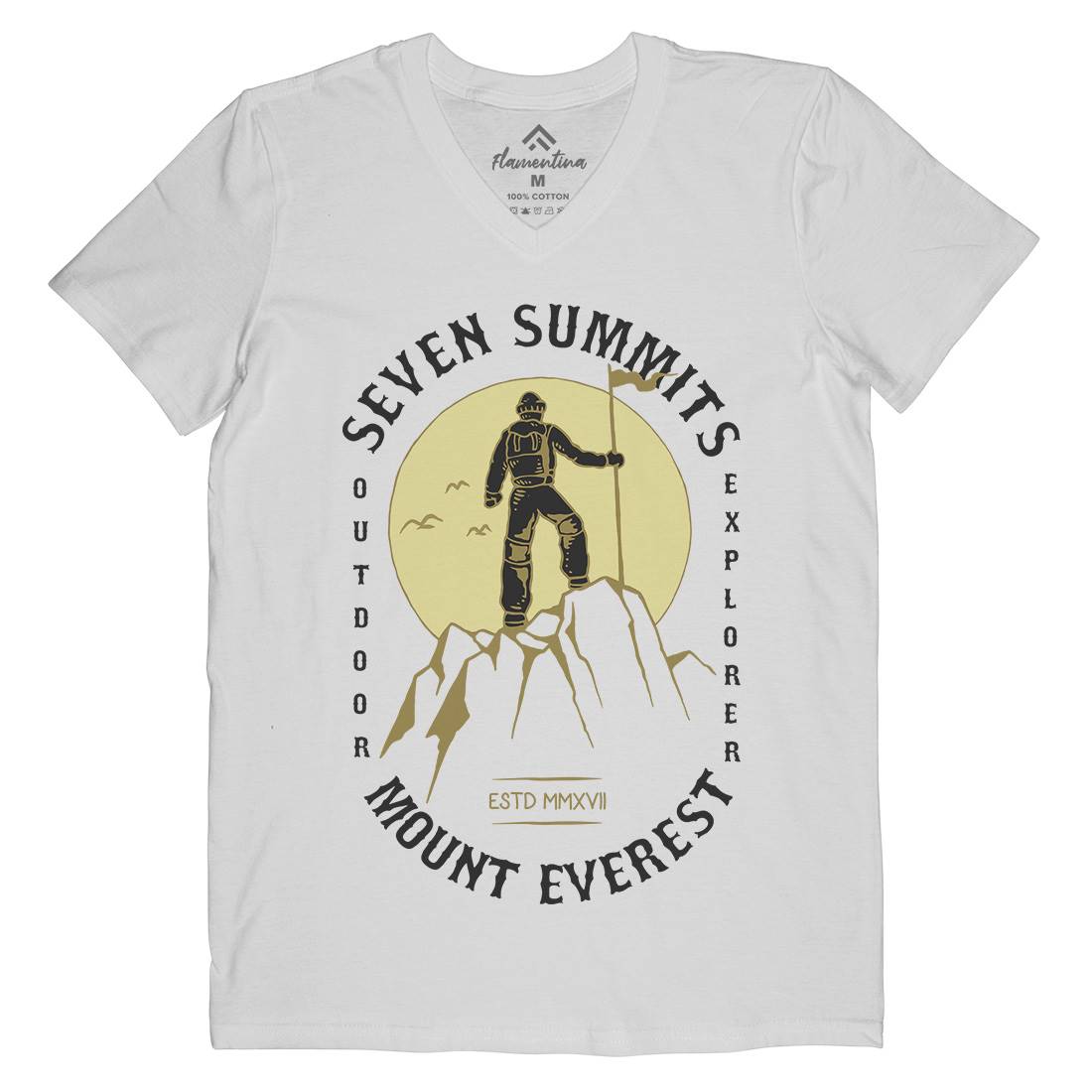 The Summit Mens Organic V-Neck T-Shirt Nature C791