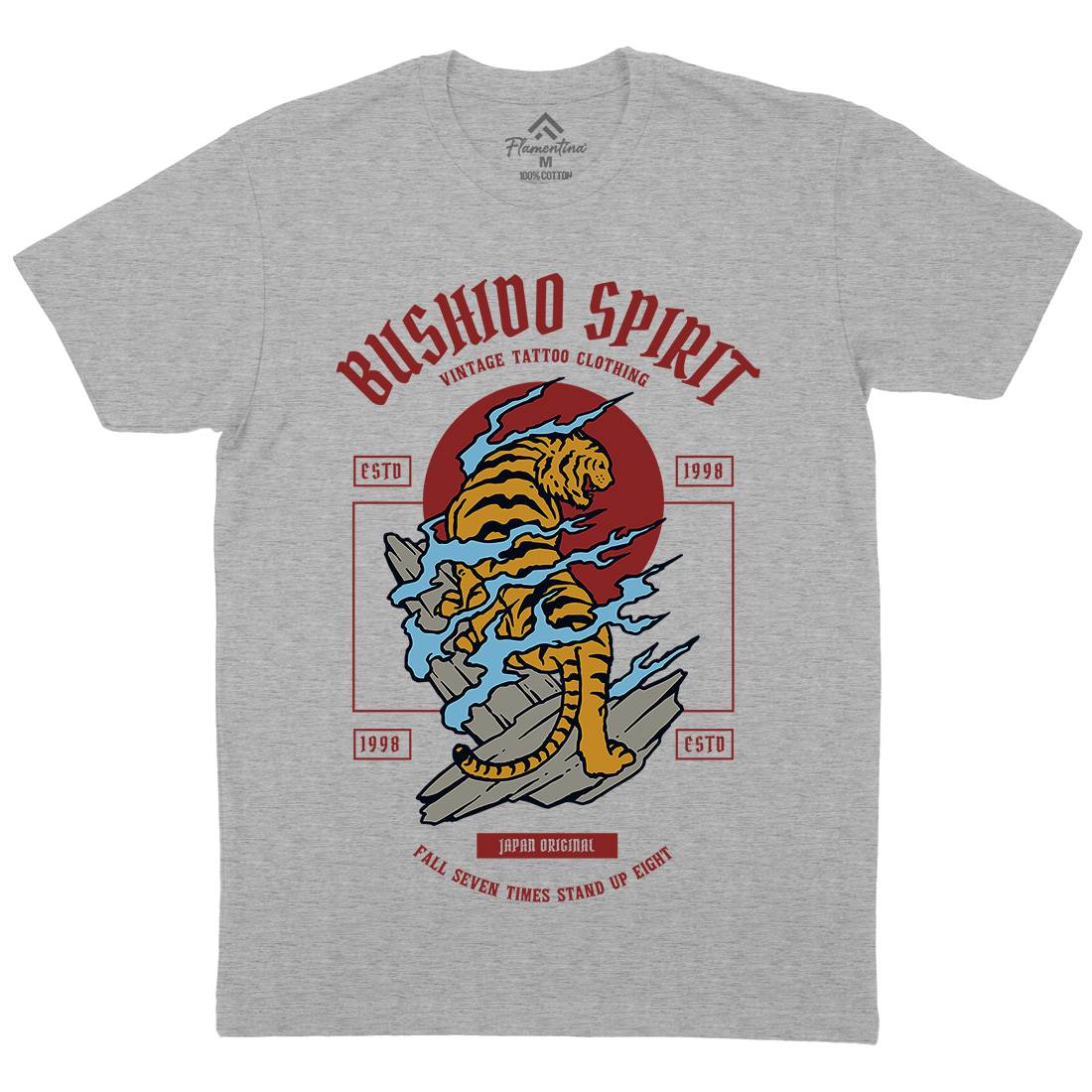 Tiger Mens Organic Crew Neck T-Shirt Asian C792