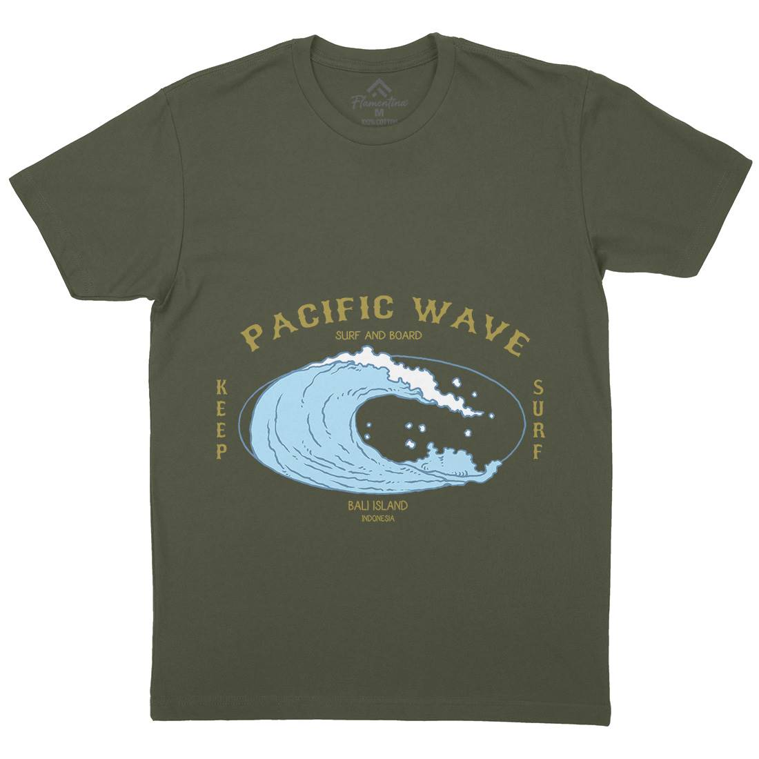 Wave Mens Crew Neck T-Shirt Surf C797