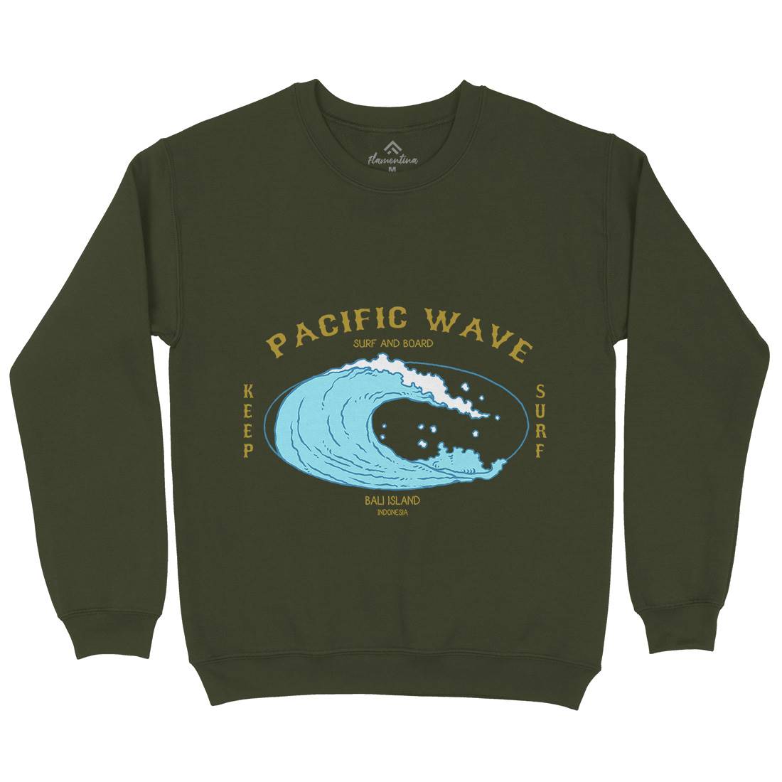 Wave Mens Crew Neck Sweatshirt Surf C797