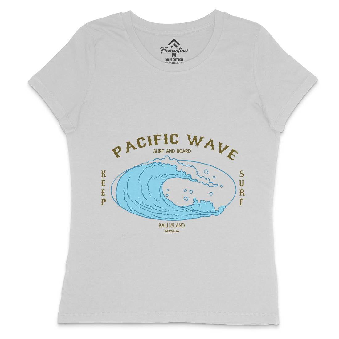 Wave Womens Crew Neck T-Shirt Surf C797