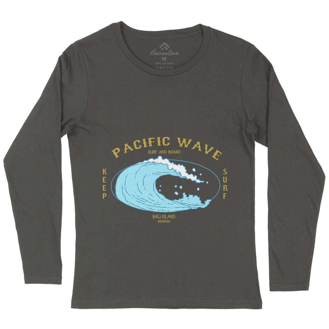 Wave Womens Long Sleeve T-Shirt Surf C797