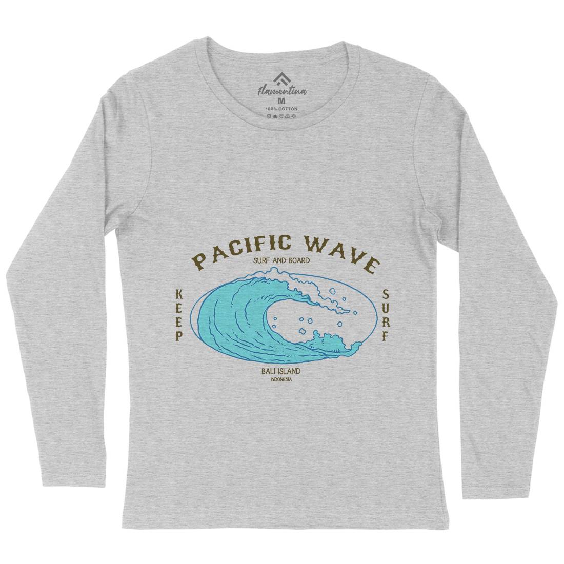 Wave Womens Long Sleeve T-Shirt Surf C797