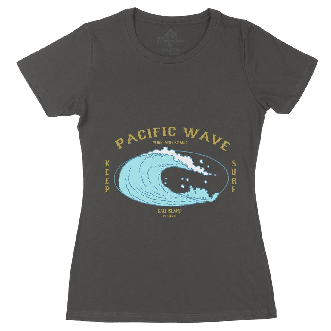 Wave Womens Organic Crew Neck T-Shirt Surf C797