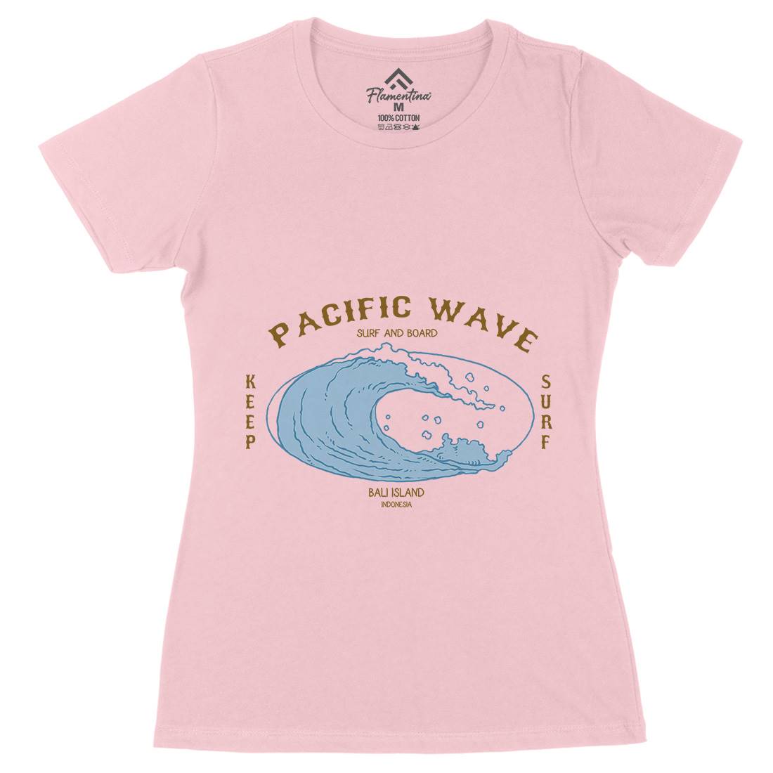 Wave Womens Organic Crew Neck T-Shirt Surf C797