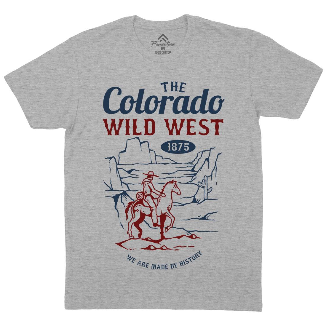 Wild West Mens Crew Neck T-Shirt American C798