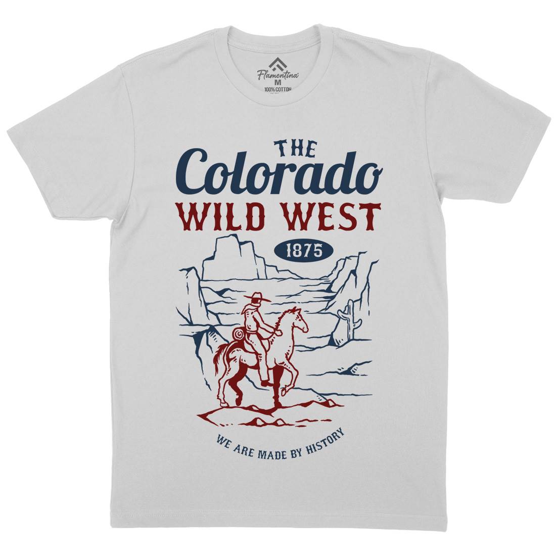 Wild West Mens Crew Neck T-Shirt American C798