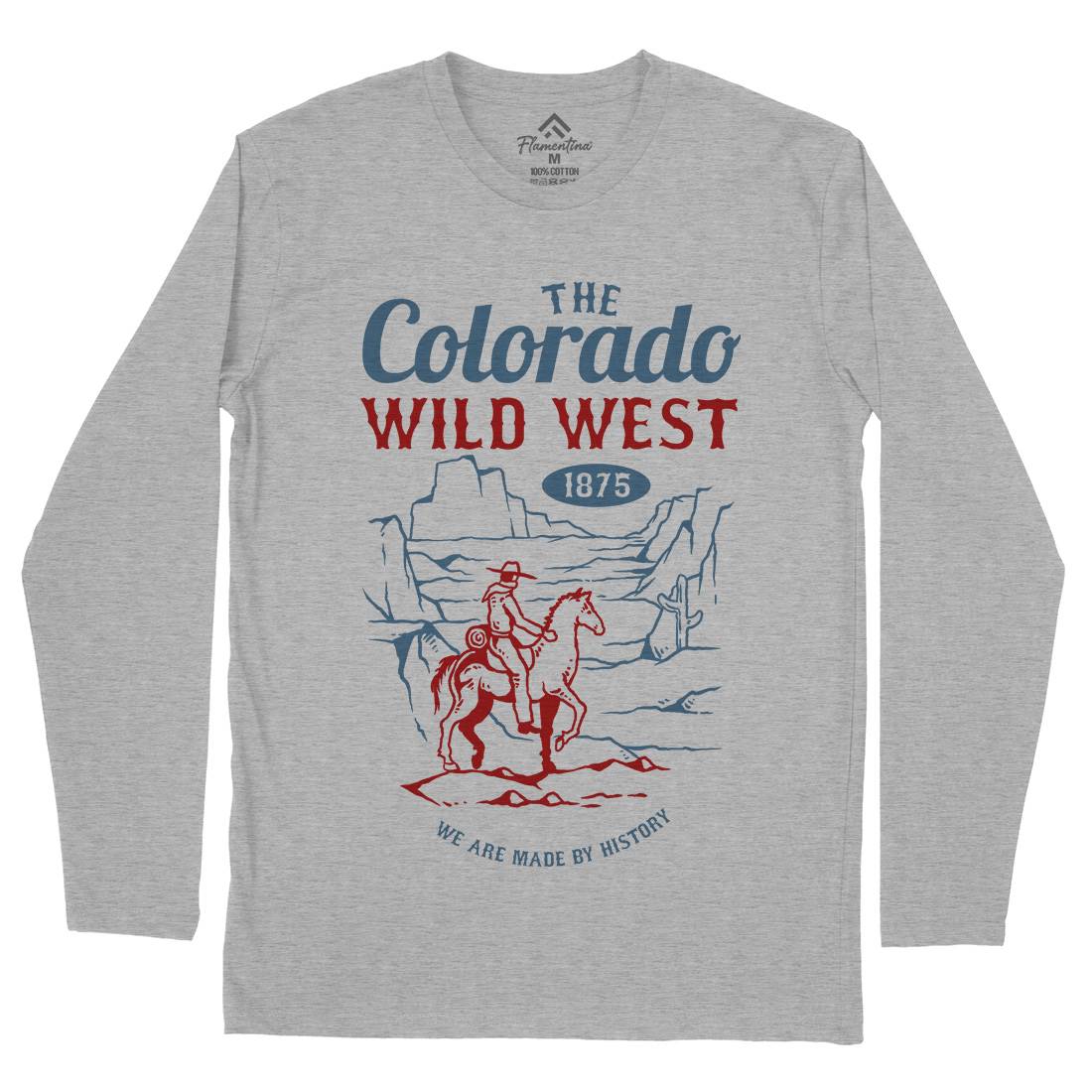 Wild West Mens Long Sleeve T-Shirt American C798
