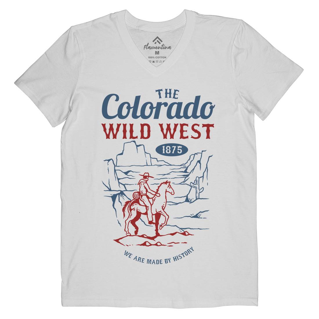 Wild West Mens V-Neck T-Shirt American C798