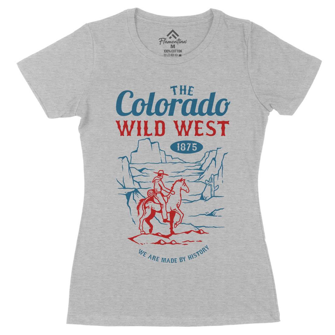 Wild West Womens Organic Crew Neck T-Shirt American C798