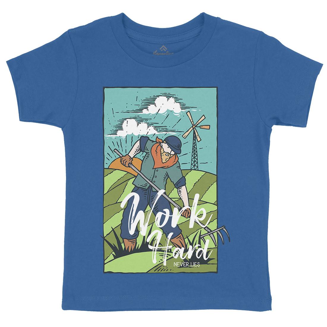 Hard Kids Organic Crew Neck T-Shirt Work C799