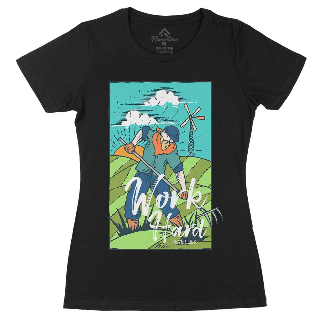 Hard Womens Organic Crew Neck T-Shirt Work C799
