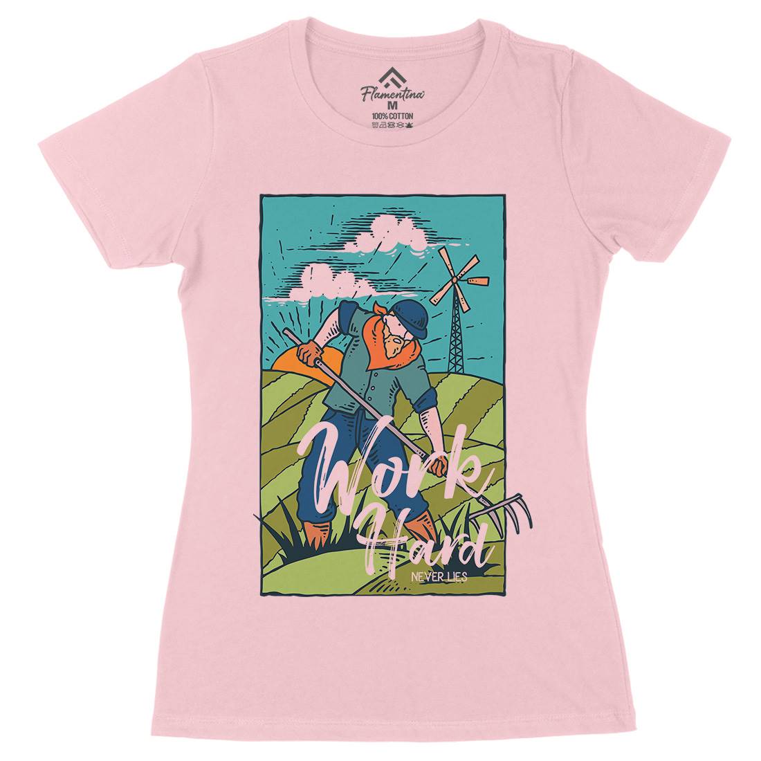 Hard Womens Organic Crew Neck T-Shirt Work C799