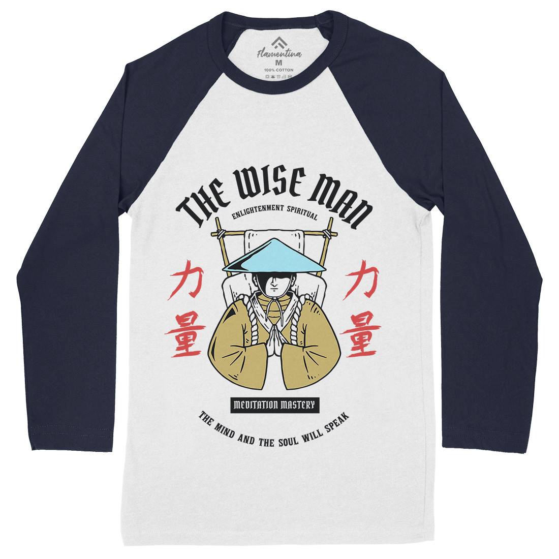 Zen Mens Long Sleeve Baseball T-Shirt Asian C800