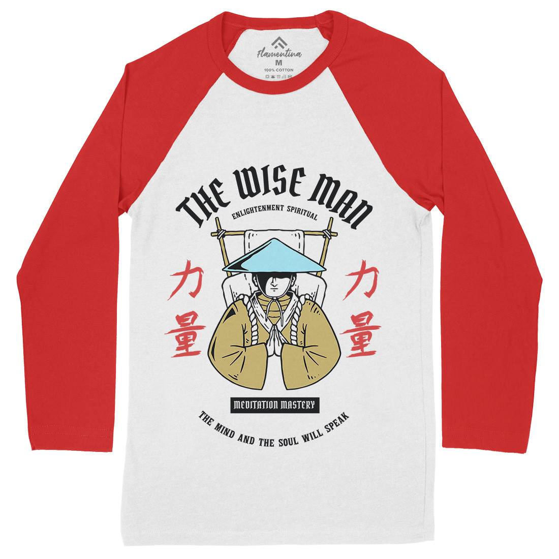 Zen Mens Long Sleeve Baseball T-Shirt Asian C800