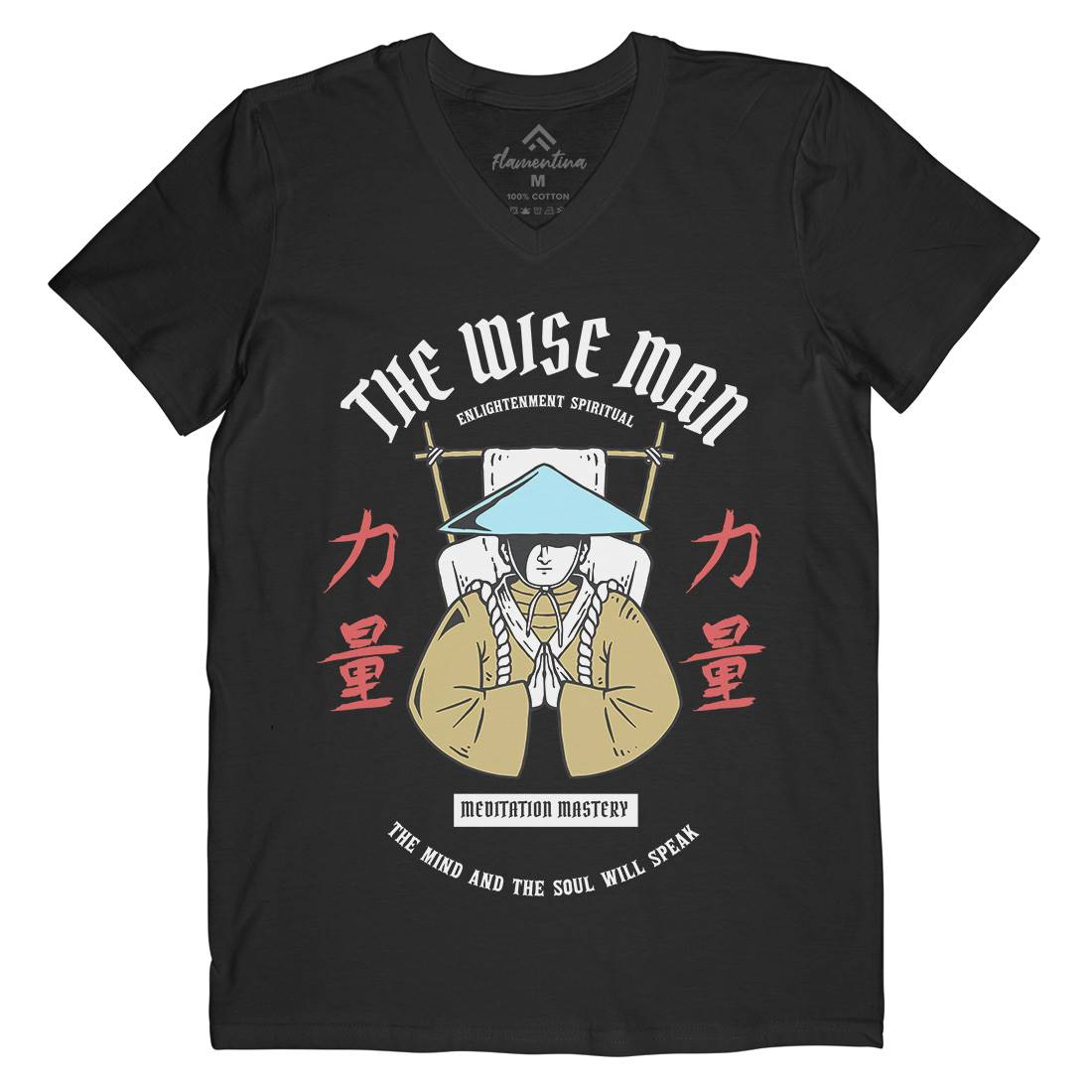Zen Mens V-Neck T-Shirt Asian C800