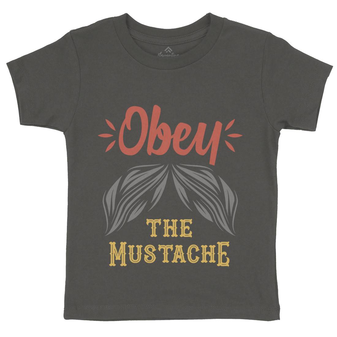 Obey The Moustache Kids Organic Crew Neck T-Shirt Barber C802