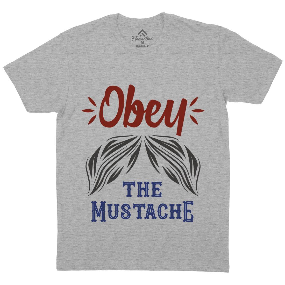 Obey The Moustache Mens Crew Neck T-Shirt Barber C802