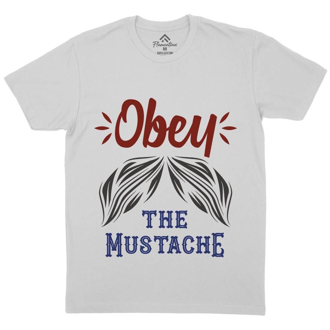 Obey The Moustache Mens Crew Neck T-Shirt Barber C802