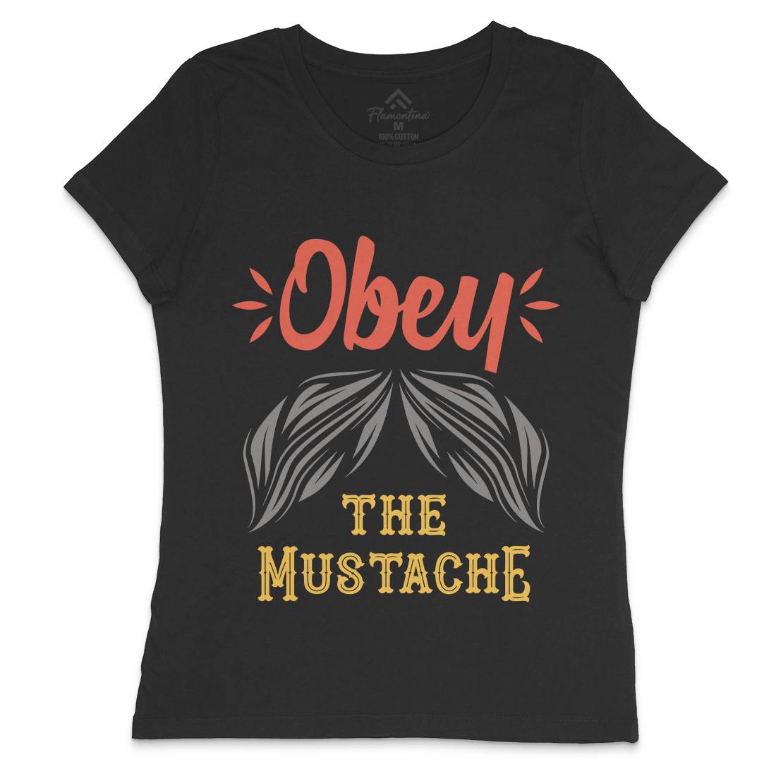 Obey The Moustache Womens Crew Neck T-Shirt Barber C802