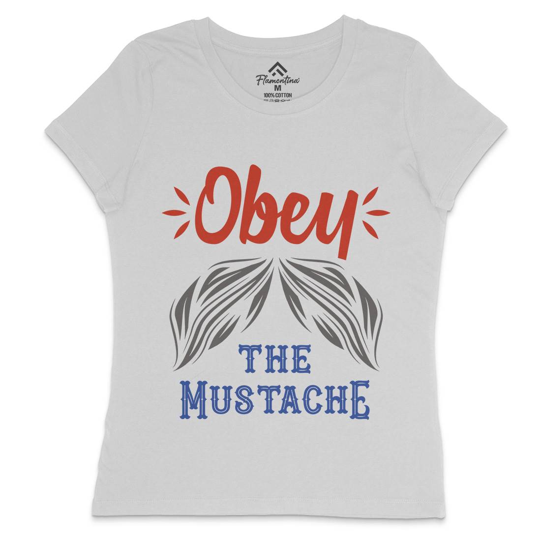 Obey The Moustache Womens Crew Neck T-Shirt Barber C802