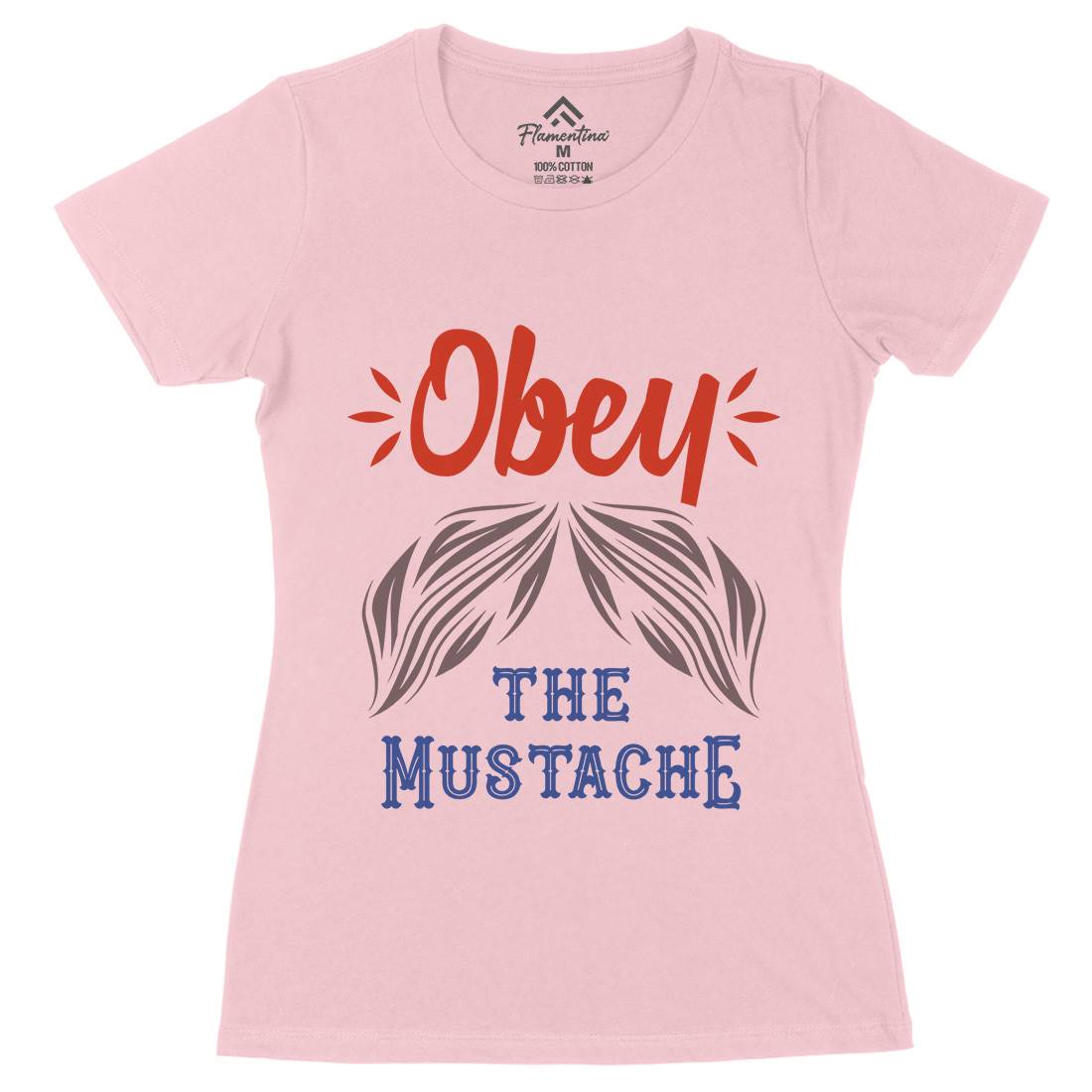 Obey The Moustache Womens Organic Crew Neck T-Shirt Barber C802