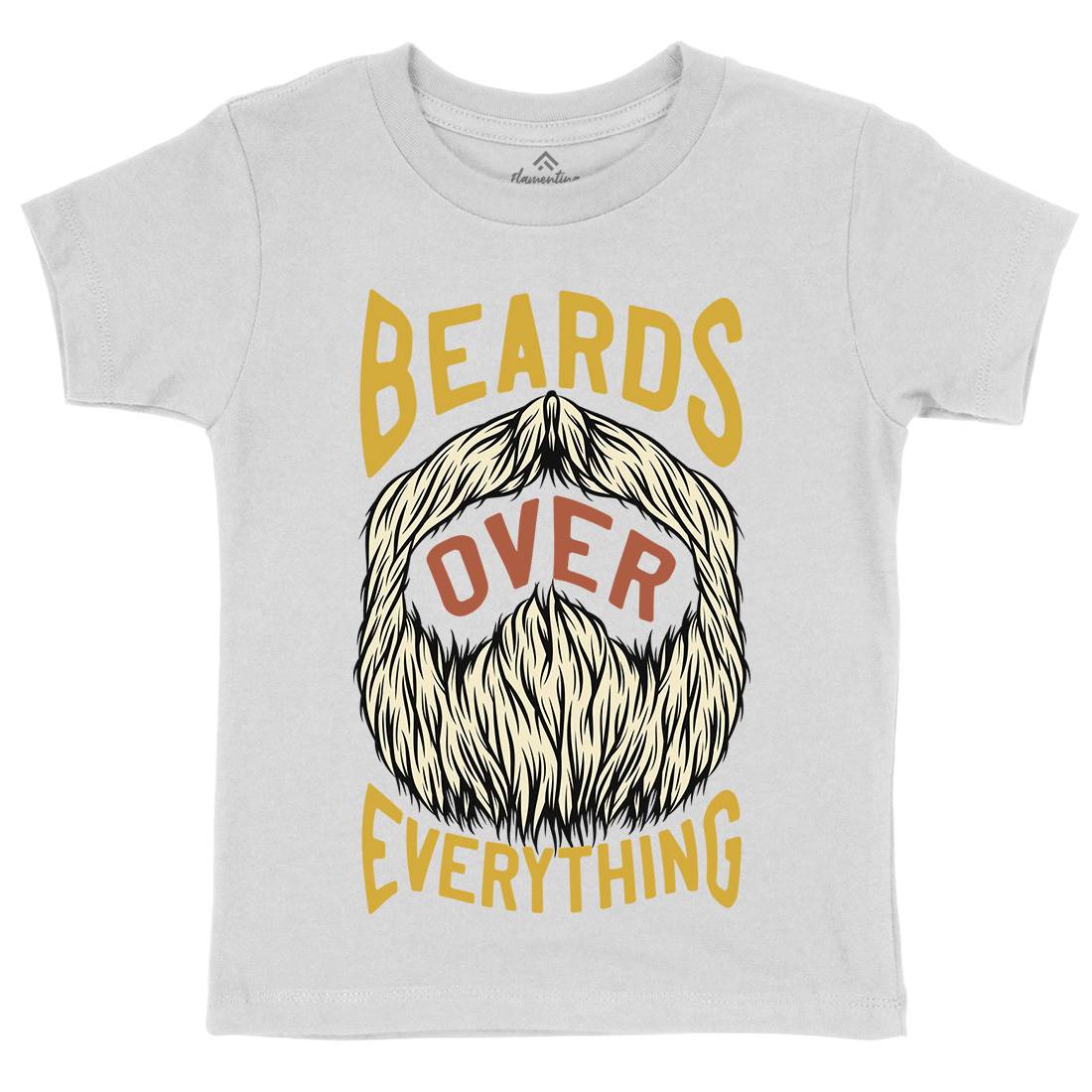 Beards Over Everything Kids Crew Neck T-Shirt Barber C803