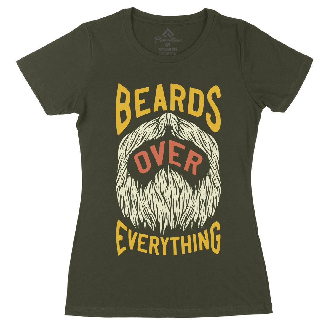 Beards Over Everything Womens Organic Crew Neck T-Shirt Barber C803