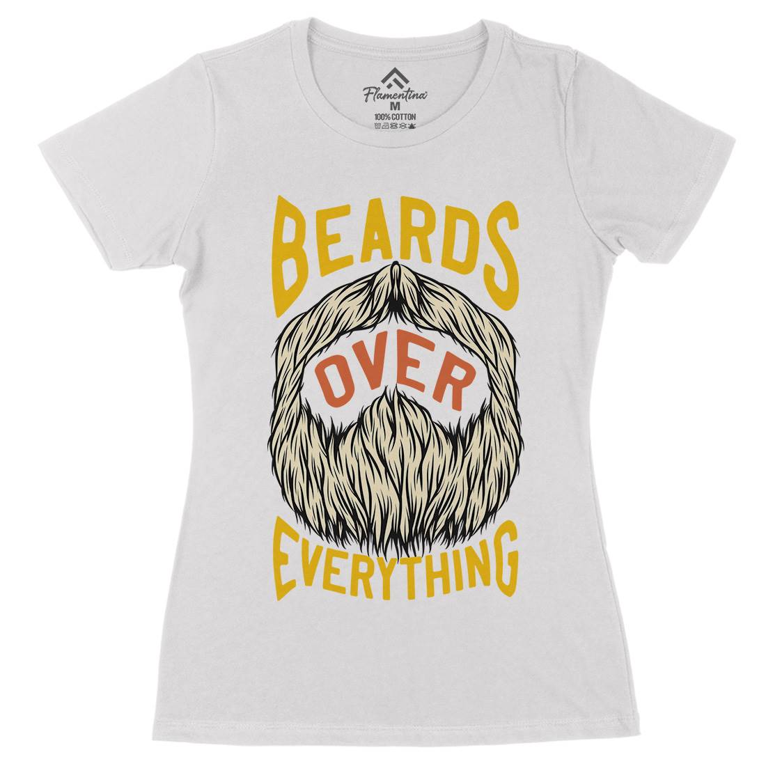 Beards Over Everything Womens Organic Crew Neck T-Shirt Barber C803