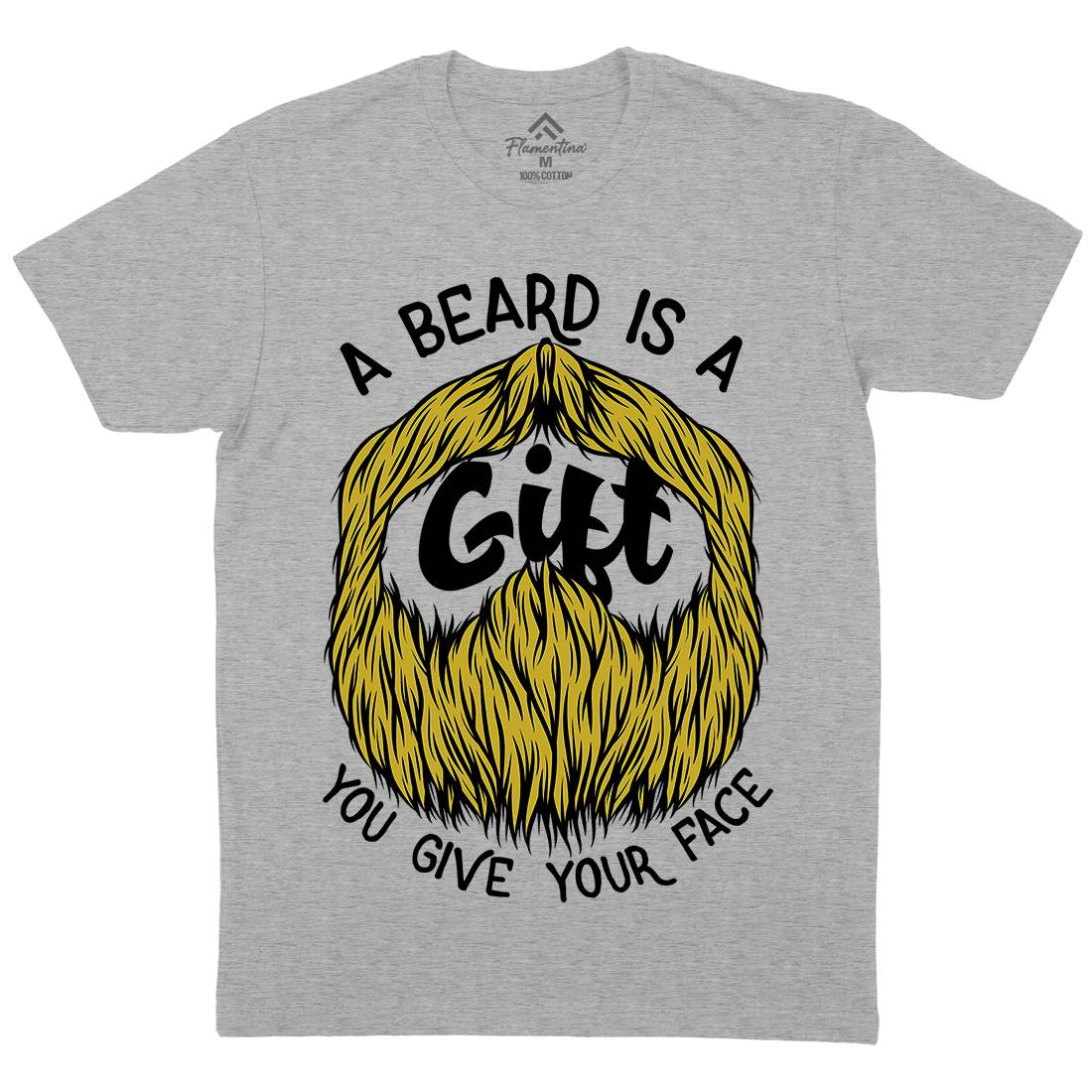Beard Is A Gift Mens Organic Crew Neck T-Shirt Barber C804